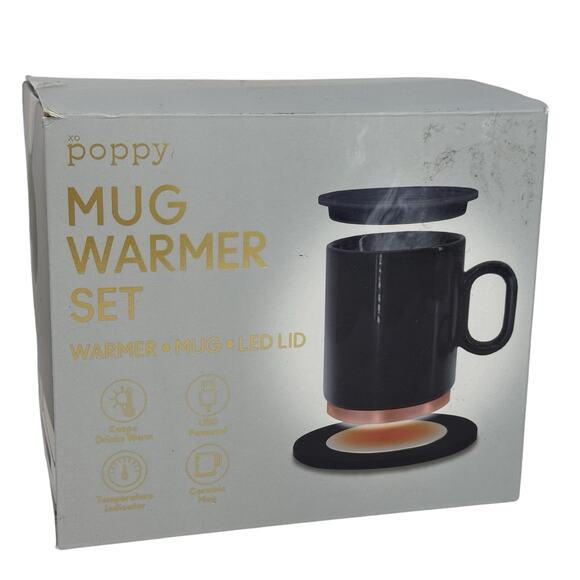 Poppy Mug Warmer Set Led Lid Brand New - Picture 1 of 6